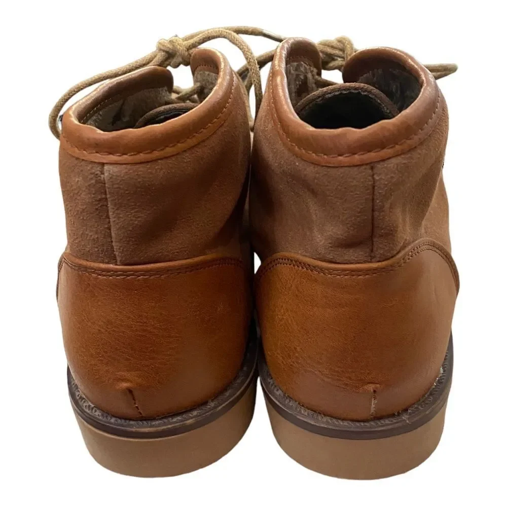 Bella Marie Women's Tan Lace Tie Ankle Boots Booties 7.5